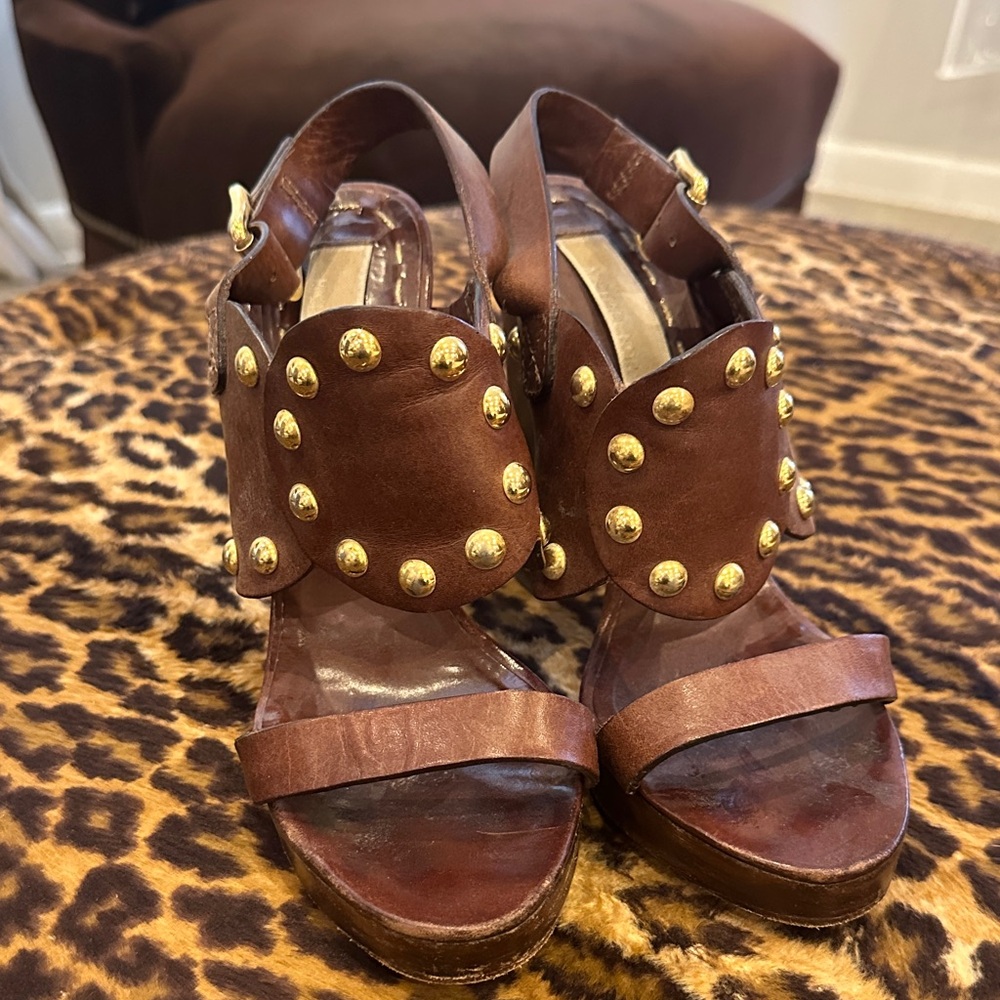 Brown Studded Women's Sandals